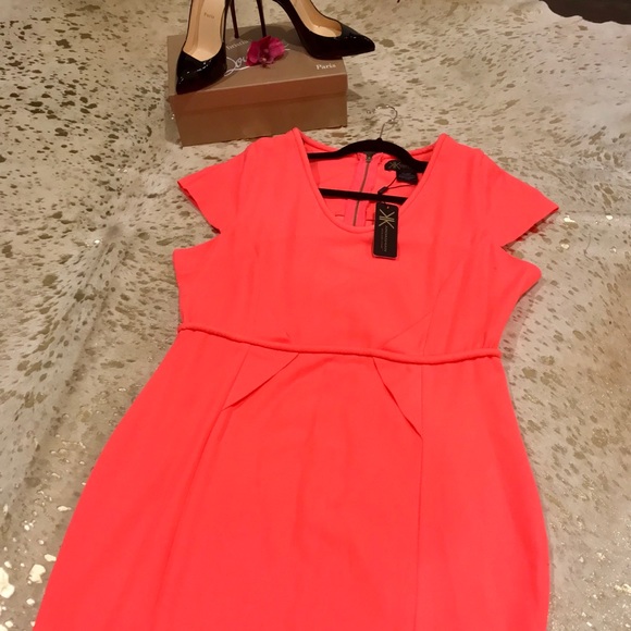 NWT Kardashian Kollection Neon Pink Dress! - Picture 1 of 5